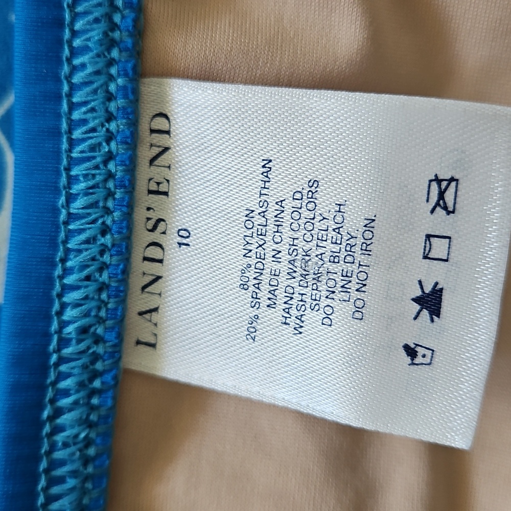 Land's End Two Piece Halter Tankini And Skort Set Bikini Blue Size 10 - Picture 12 of 14